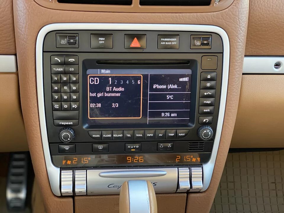 Порше кайен как подключить блютуз Bluetooth адаптер для PCM 2.1 - Porsche Cayenne (1G) 955/957, 4,8 л, 2008 года а