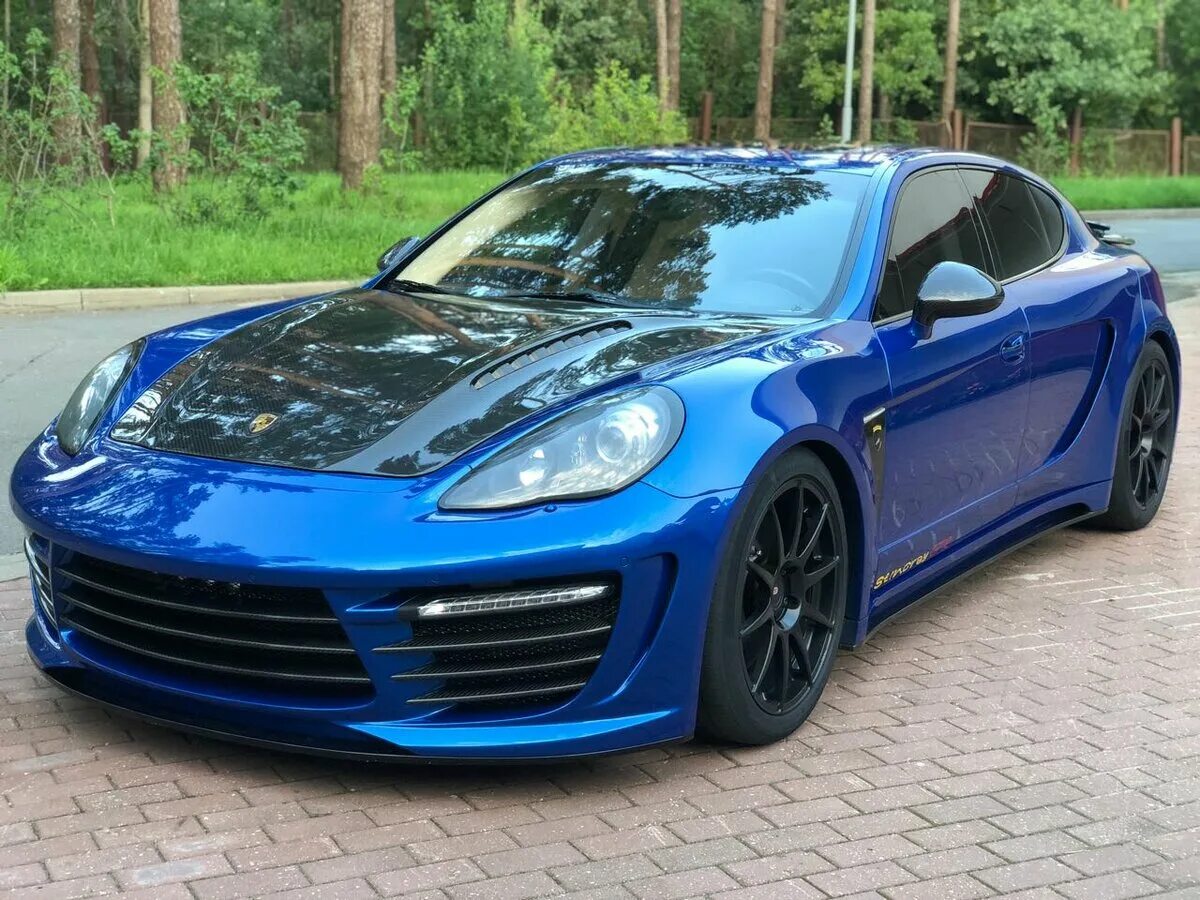 Порше синий фото Купить б/у Porsche Panamera I Turbo 4.8 AMT (500 л.с.) 4WD бензин робот в Смолен