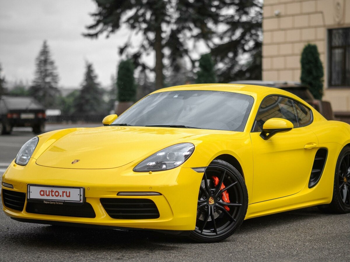 Порше желтый фото Купить б/у Porsche Cayman III 718 (982) S 2.5 AMT (350 л.с.) бензин робот в Моск