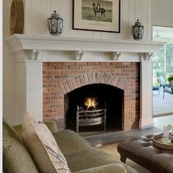 Портал из кирпича фото 65 simple fireplace décor ideas on budget (59) Living room with fireplace, Brick