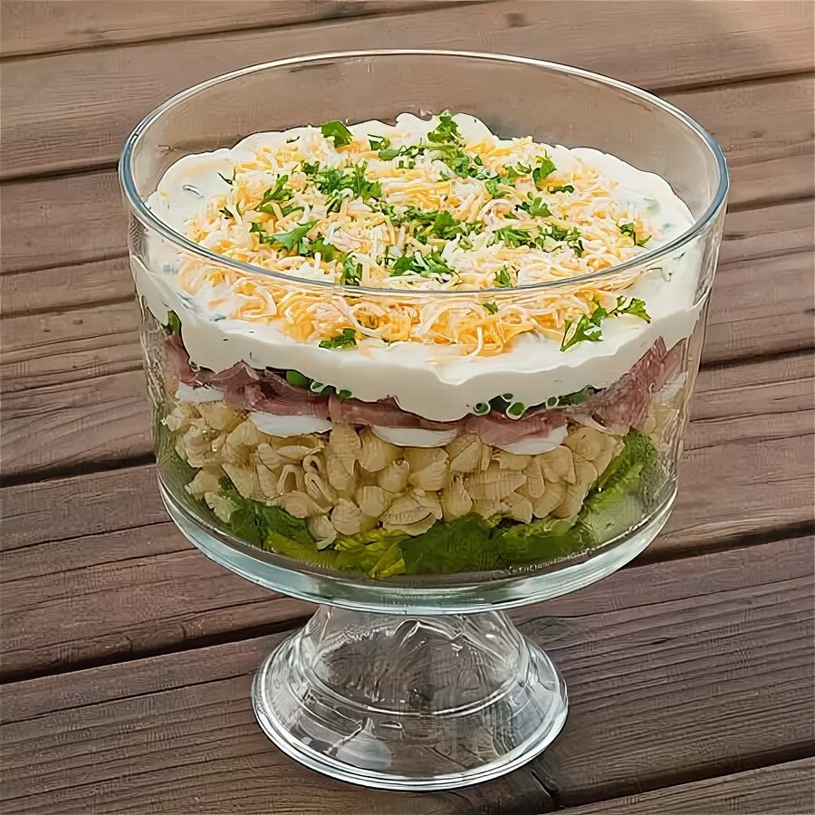 Порционные салаты фото рецепт Hearty Eight Layer Salad Recipe Layered salad, Layered salad recipes, Recipes