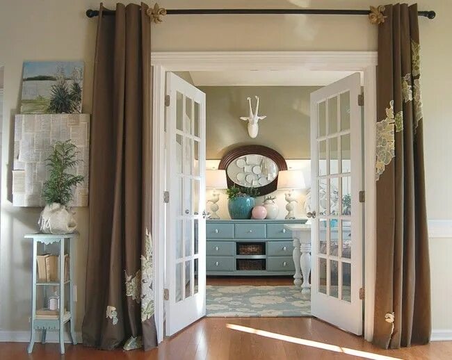 Портьеры на двери межкомнатные фото в интерьере Best of The French Door Curtains Ideas - Decor Around The World French doors int