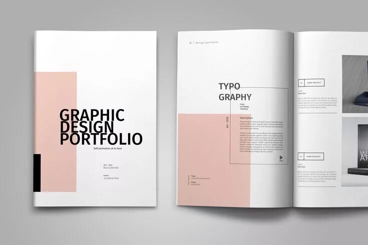 Портфолио дизайнера интерьера образец Graphic Design Portfolio Template. Present your design on this mockup. Includes 