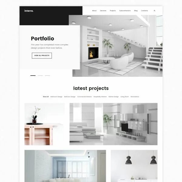 Портфолио дизайнера интерьера шаблон Interra - Interior Designer Portfolio WordPress Theme в 2020 г Портфолио дизайн,