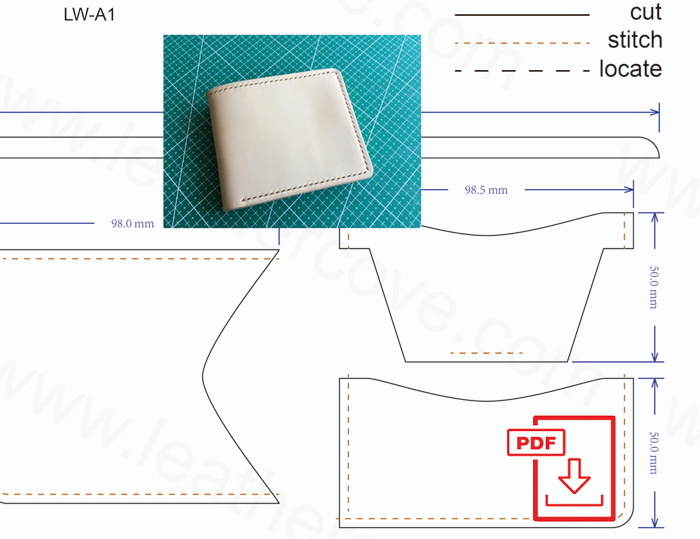 Портмоне выкройки скачать бесплатно Leather Wallet Pattern - PDF - LeatherCove Leather card wallet pattern, Card wal