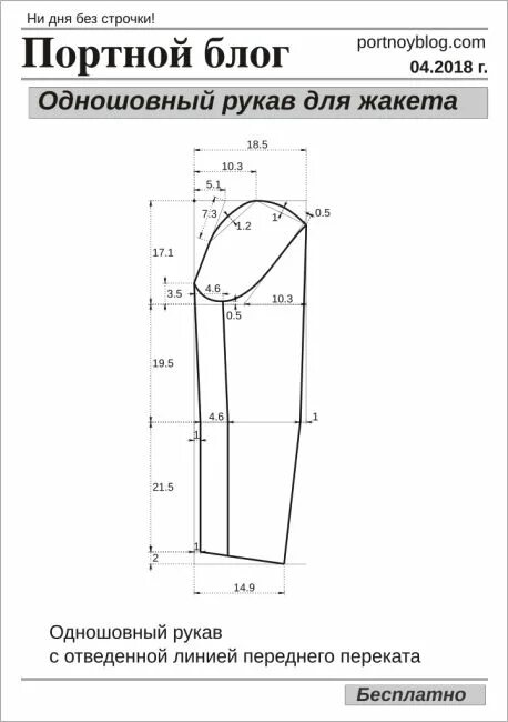 Портной блог бесплатные выкройки женских платьев Рукав для жакета и пальто Портной блог Рукава, Портной, Выкройки