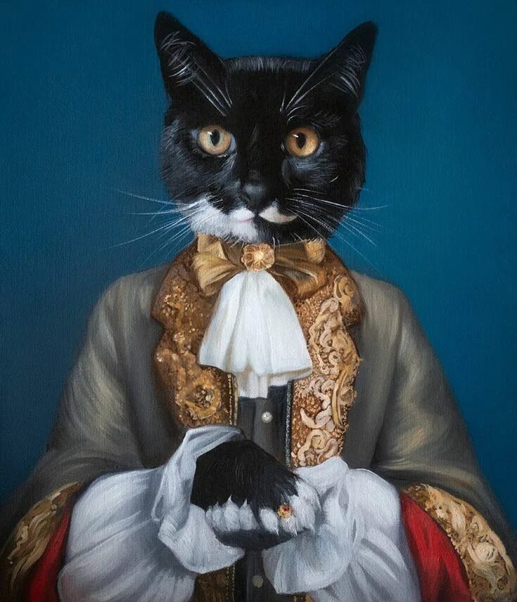 Портрет кота фото Royal cat portrait, Original oil painting, Renaissance pet, Queen cat portrait, 