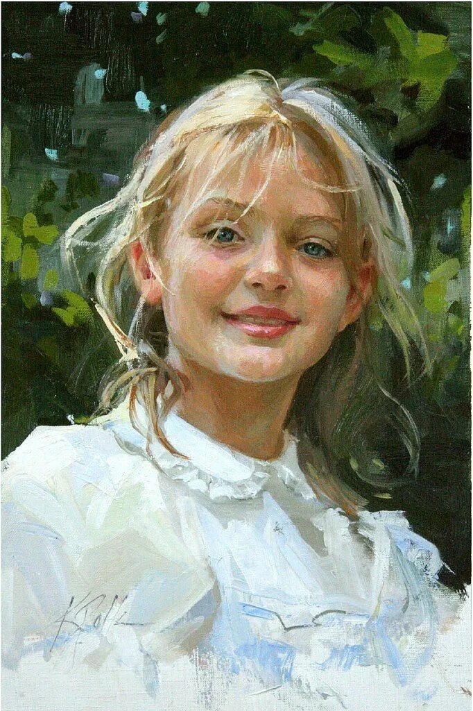 Портрет маслом по фото Sunny by Kay Polk Portrait painting, Contemporary portrait, Oil portrait