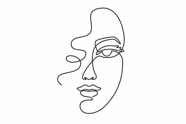 Портрет одной линией онлайн по фото бесплатно One line face. Minimalist continuous linear sketch woman face. Female By Tartila