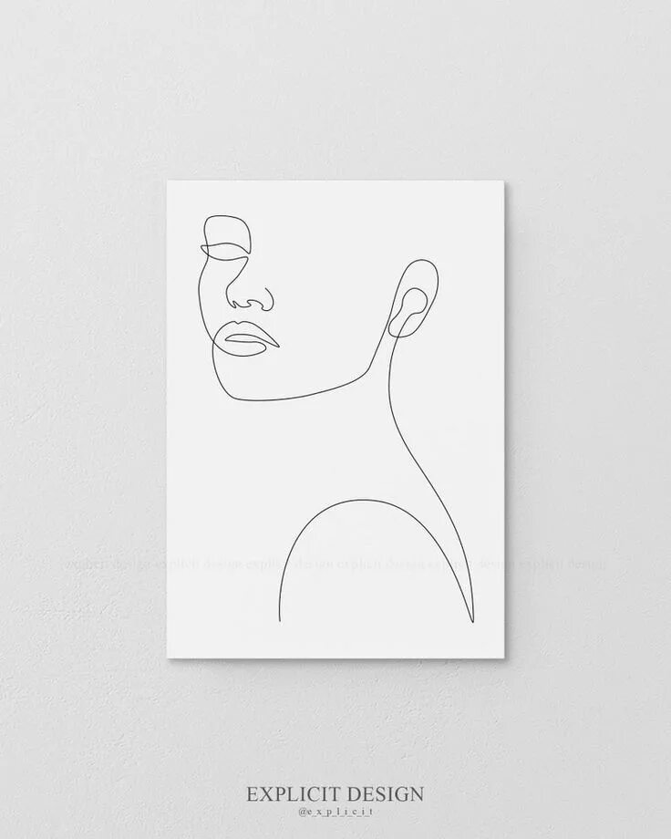 Портрет одной линией по фото Printable Face Contour Drawing Sketch Art Woman In One Single Etsy Contour drawi