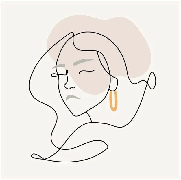 Портрет одной линией по фото Free Vector Faceless people with different hair style Abstract line art, Outline