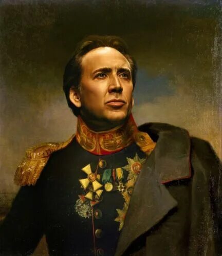 Портрет по фото генерал 100% Hand Painted Portrait Oil Painting on Canvas/General "Nicolas Cage" eBay