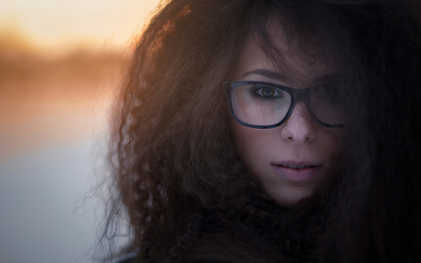 Портрет в очках фото Wallpaper : face, black, model, women with glasses, sunglasses, blue, nose, emot