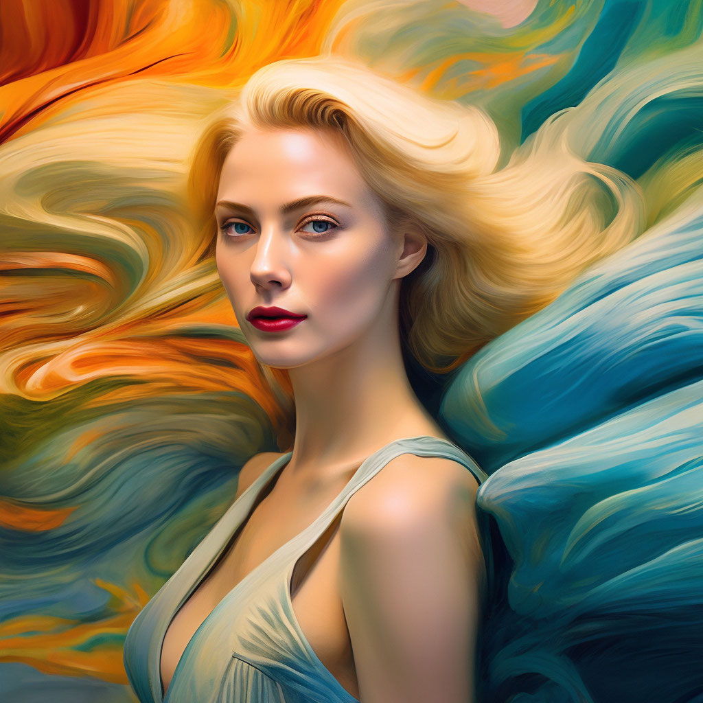 Портрет в стиле фото арт "Marina portrait style Dali blonde ." - image created in Shedevrum