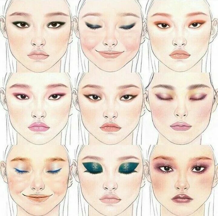 Порядок макияжа Pin on Dolled Up Makeup face charts, Face chart, Eye makeup