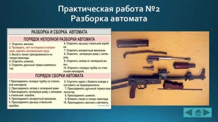 Порядок неполной сборки автомата ак 74 Сборка разборка автомата калашникова презентация