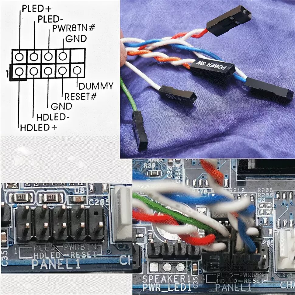 Порядок подключения проводов к материнской плате Ответы Mail.ru: Помогите советом: как соединить провода Reset и Рower.