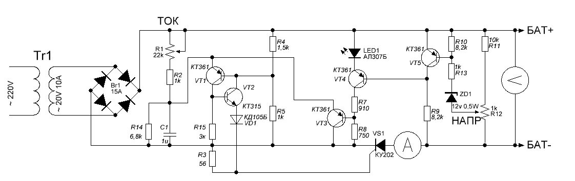 Порядок подключения зарядного устройства Форум РадиоКот * Просмотр темы - Схема зарядного устройства на тиристоре. Пробле
