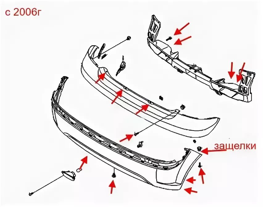 Порядок разборки бампера на хендай гетц Cómo quitar el parachoques delantero y trasero Hyundai Getz