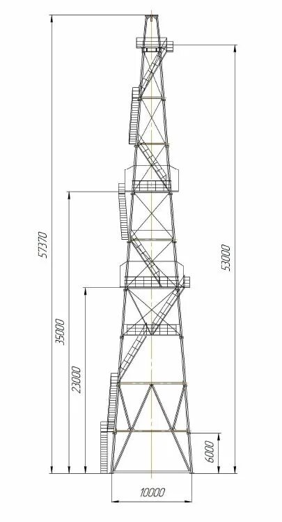 Порядок разборки буровой вышки вб 53х320м Высота буровой вышки