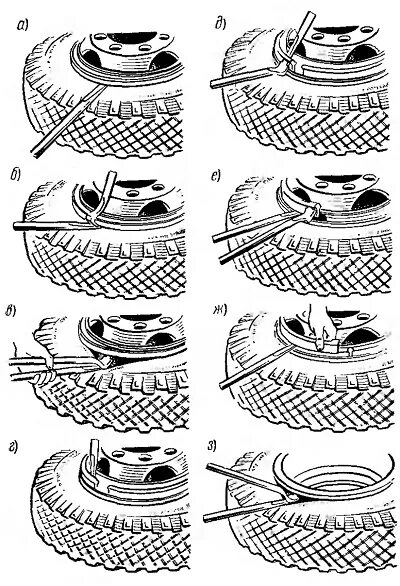 Порядок разборки колеса Техническое обслуживание шин и колес автомобиля ЗИЛ-133