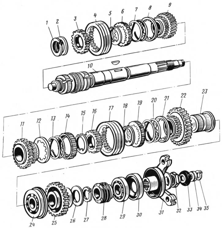 Порядок разборки коробки передач Disassembly and assembly of the gearbox (VAZ-2101 "Zhiguli" 1970-1983 / Transmis