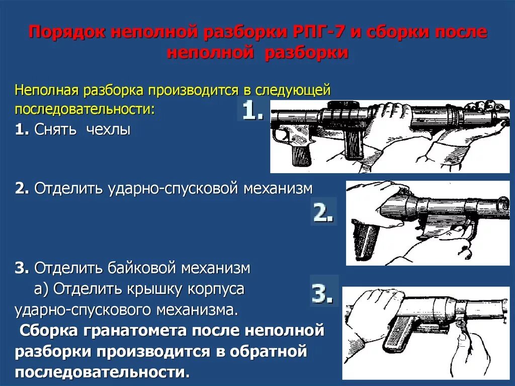 Порядок разборки рпг 7 Стрелковое оружие - презентация онлайн