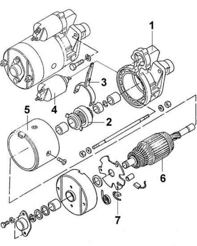 Порядок разборки стартера Disassembly and assembly of the starter (Electrical equipment / Power devices / 