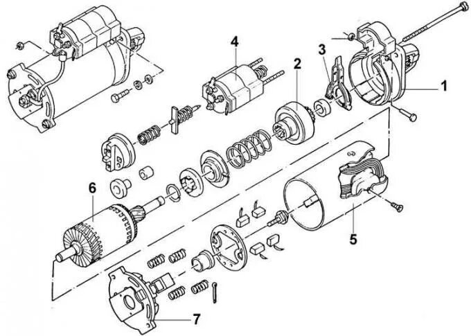 Порядок разборки стартера Disassembly and assembly of the starter (Electrical equipment / Power devices / 