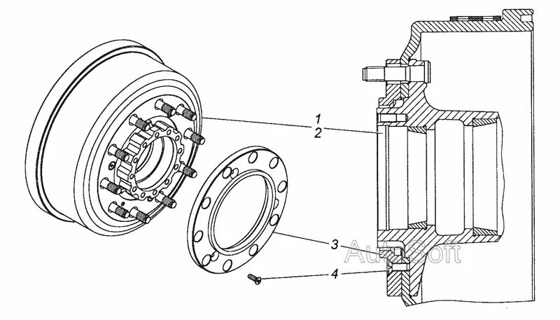 Порядок разборки ступицы заднего колеса камаз 43118 43118-3103009-10 Ступица с барабаном тормоза и проставочным кольцом в сборе КамА