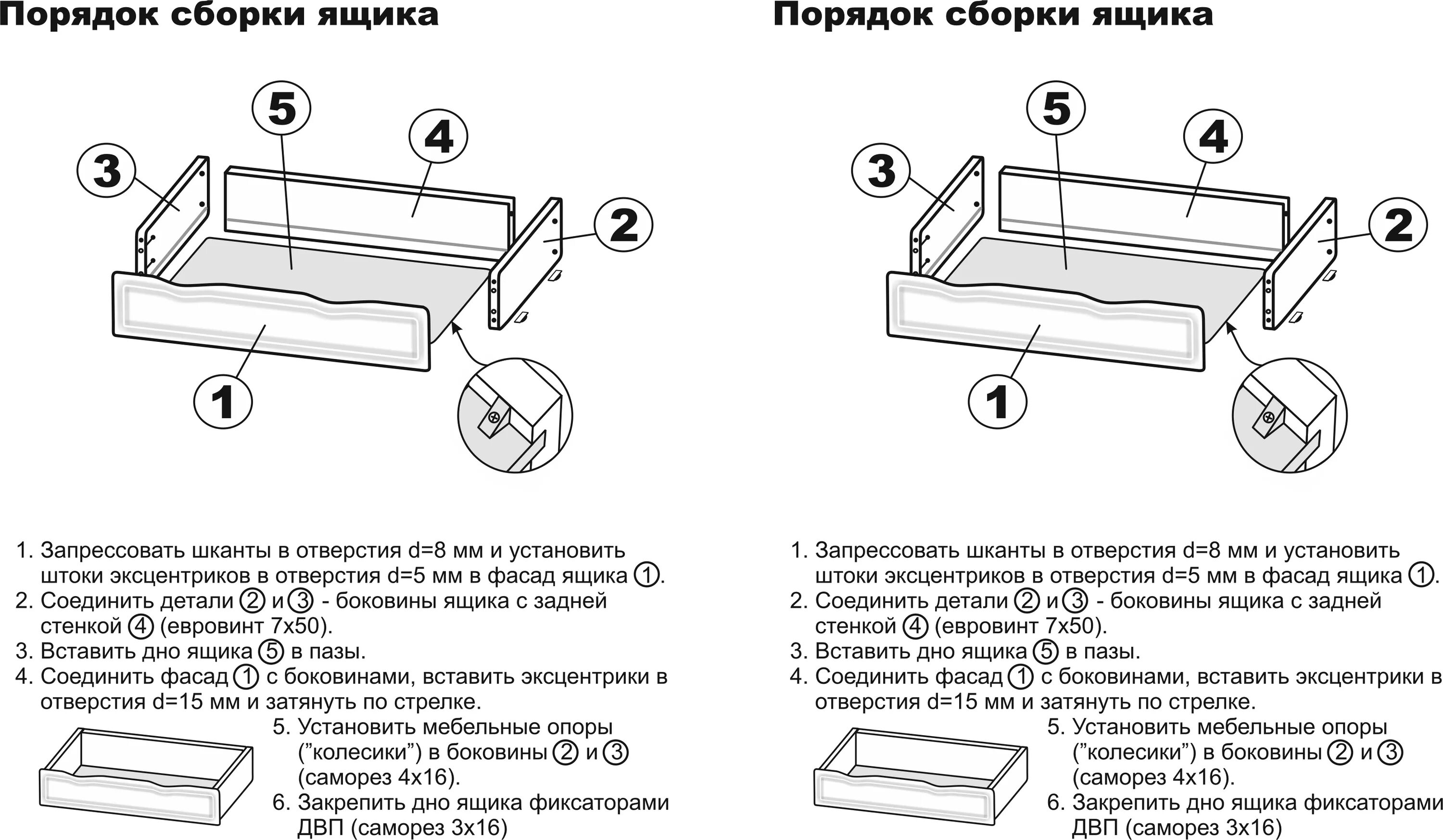 Порядок сборки Как собрать тумбочку с выдвижными ящиками: порядок выполнения работы