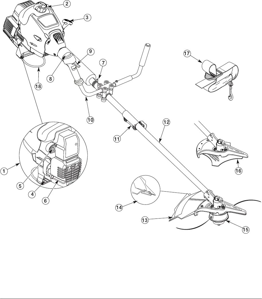 Порядок сборки бензинового триммера Manual MTD 790 AST (page 3 of 24) (Dutch)