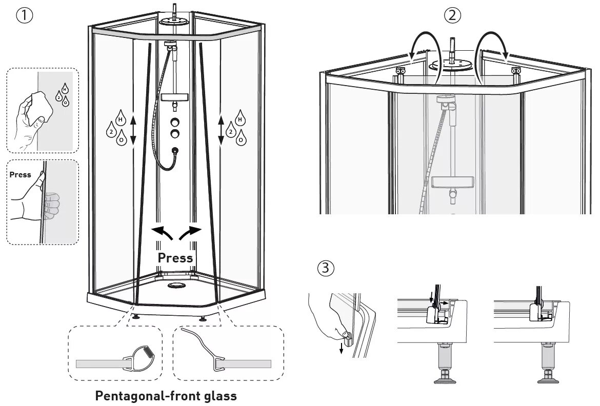 Порядок сборки душевой кабины Купить Душевую кабину IFO/IDO Showerama Comfort 100x100 пятиугольный, профиль бе
