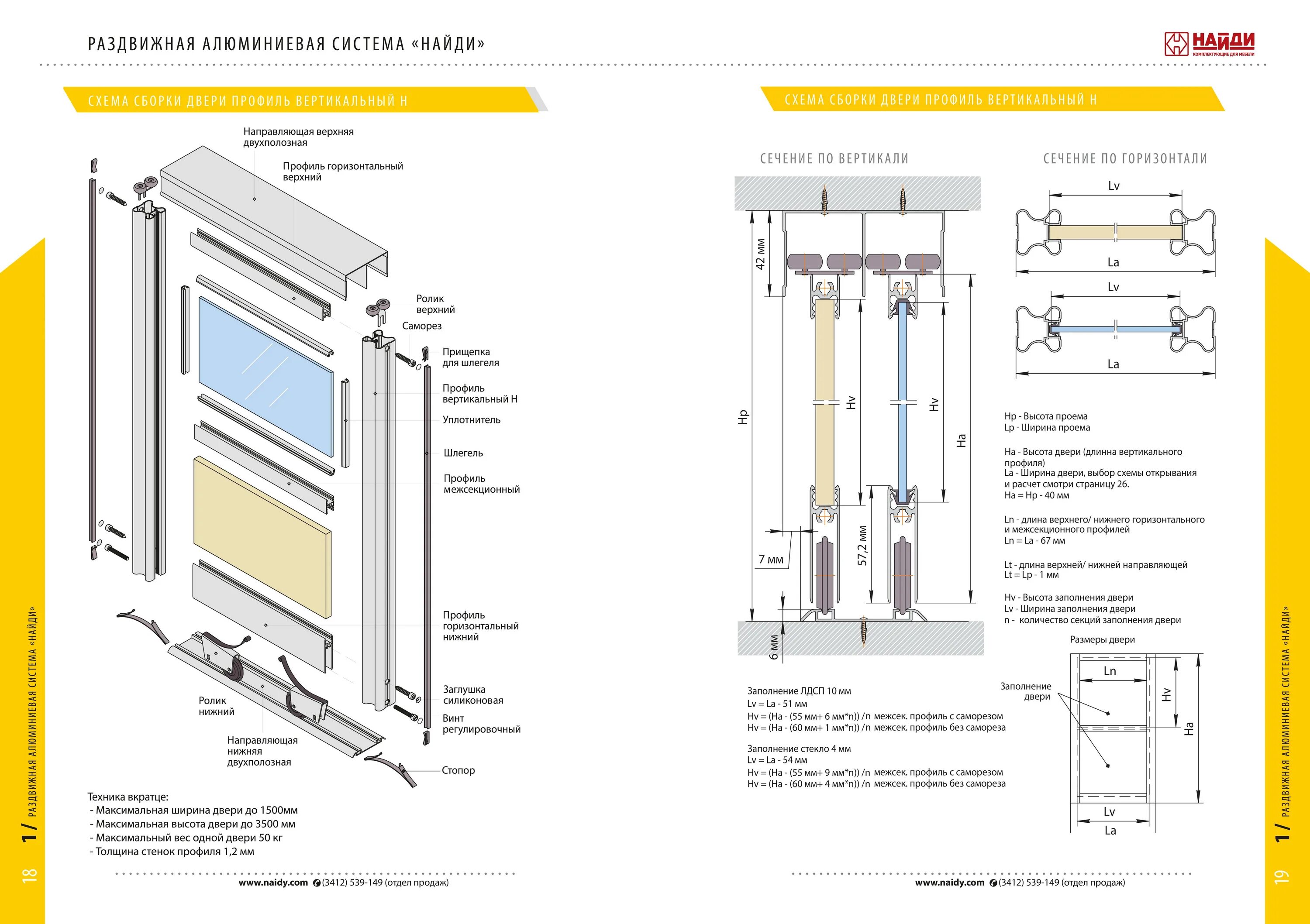 Порядок сборки двери Коллекция НАЙДИ раздвижные двери Комплектующие для шкафов-купе Каталог "Roomatic