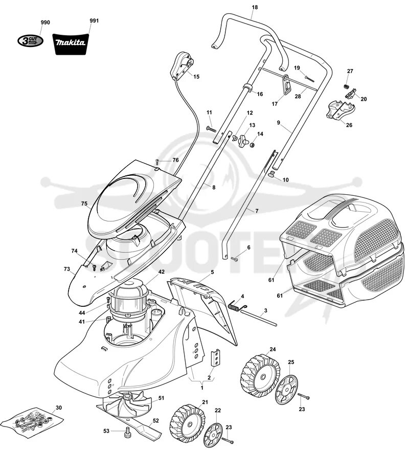 p Запчасти на Makita ELM4601. Схема, деталировка br/p в г.