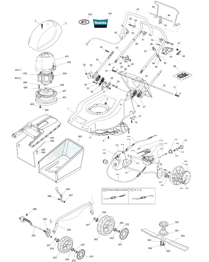 Порядок сборки елм 4601 газонокосилка p Запчасти на Makita ELM4601. Схема, деталировка br/p в г.