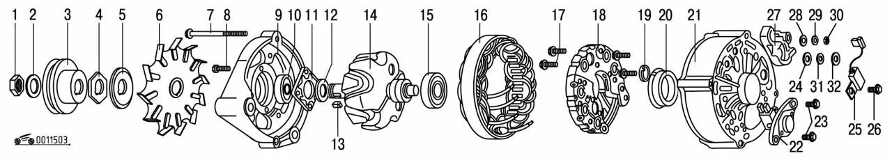 Порядок сборки генератора Проверка генератора Volkswagen - Passat B3 B4