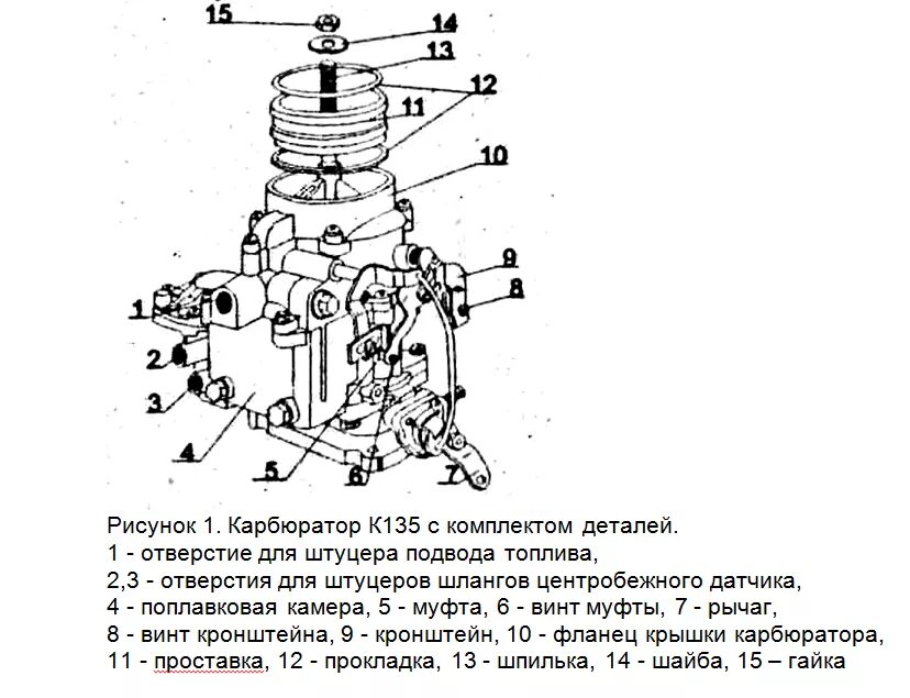 Порядок сборки карбюратора к 135 Карбюратор для а/м ЗИЛ 130, 433360, 442160, 494560 и их мод. - PEKAR К135-110792