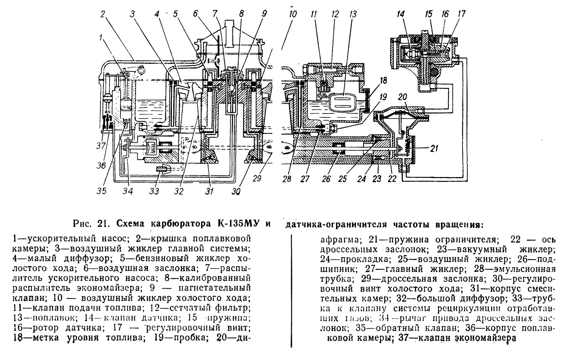 Порядок сборки карбюратора к 135 ГA3-3307. Карбюратор К-135МУ