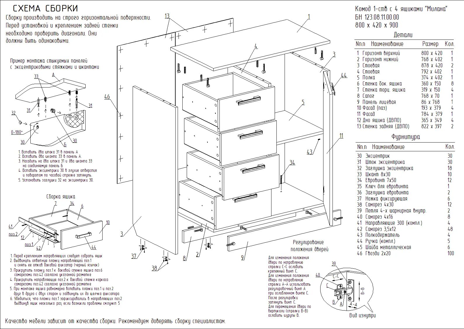 Порядок сборки комода Схема сборки комода тодален MebelVin.ru