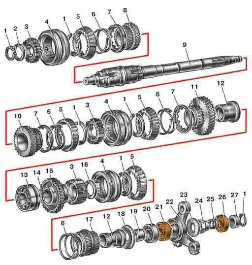 Порядок сборки коробки передач Ремонт КПП Нива 2123 - 1 ответ