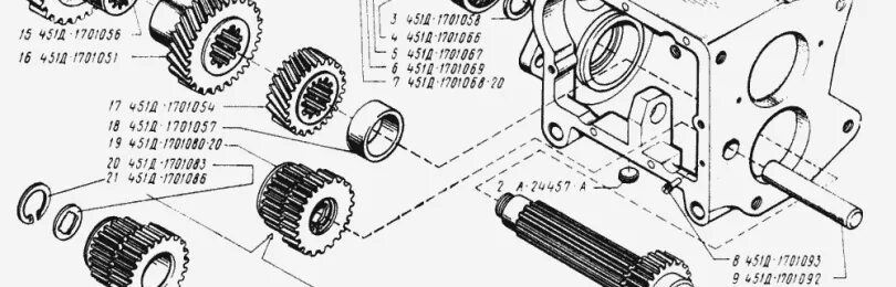 Порядок сборки кпп уаз буханка 4 ступенчатая Коробка передач уаз 452 буханка 4 ступка схема - фото
