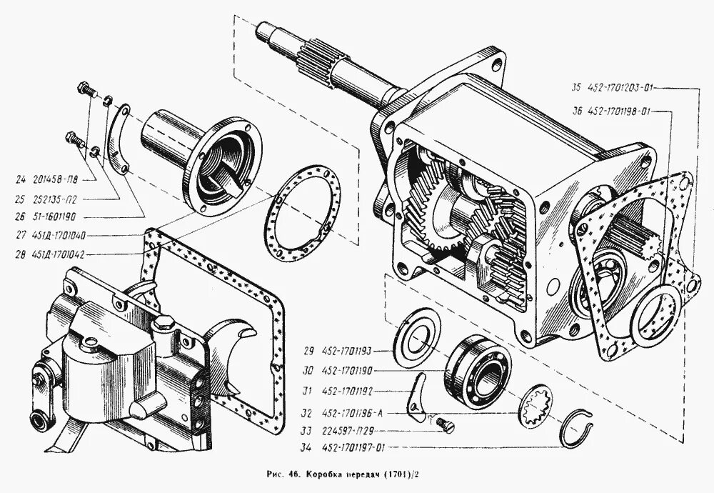 Порядок сборки кпп уаз буханка 4 ступенчатая Коробка передач УАЗ-3303 (Чертеж № 88: список деталей, стоимость запчастей)