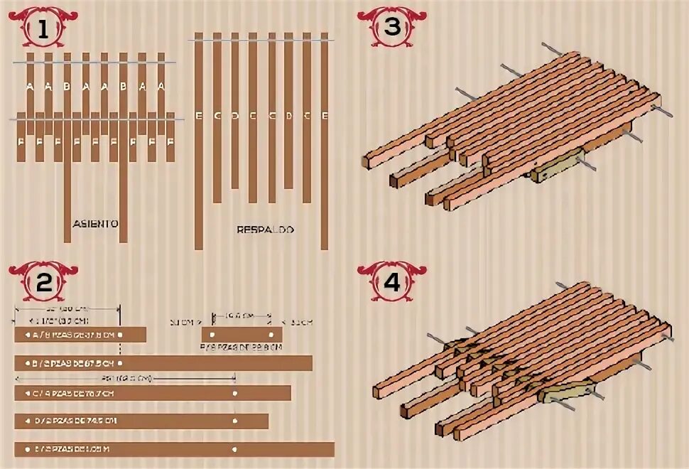 Порядок сборки кресла кентукки SILLA KENTUCKY Revista Gema Cadeiras de adirondack, Projetos de madeira, Ideias