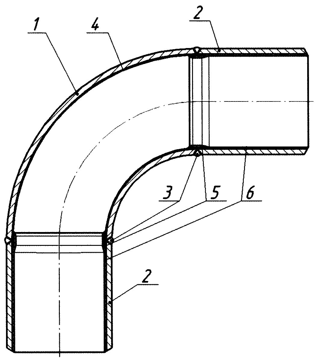 Порядок сборки криволинейных труб RU138525U1 - BEND WITH WELDED PIPES, PROTECTED FROM INTERNAL CORROSION BY COATIN