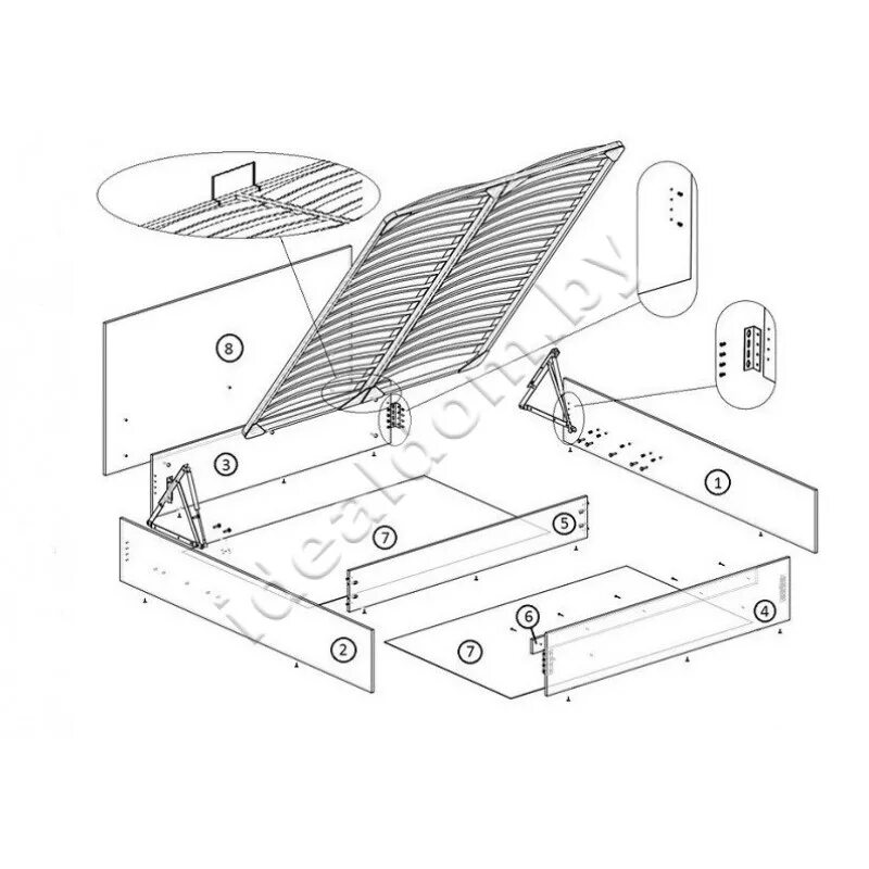 Порядок сборки кровати Двуспальная кровать "Аврора-7" с подъемным механизмом - купить в Минске в интерн