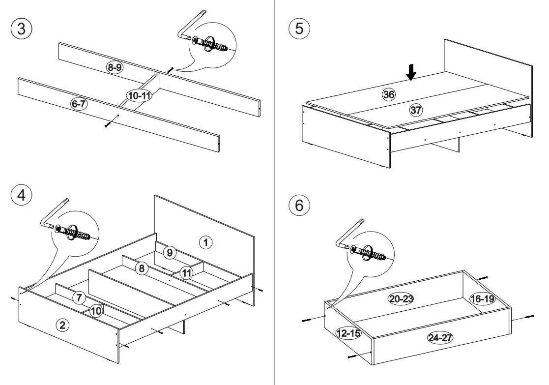 Порядок сборки кровати зара Кровать с матрасом и с ящиками 160х200 - купить кровати с матрасом в интернет-ма