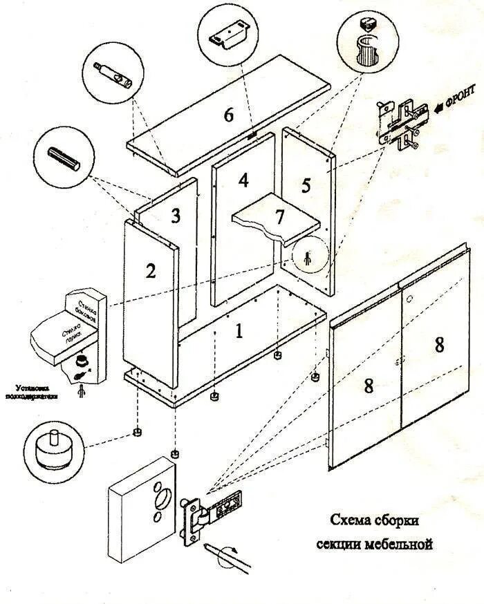 Порядок сборки кухни из мдф Схема сборки кухонного гарнитура