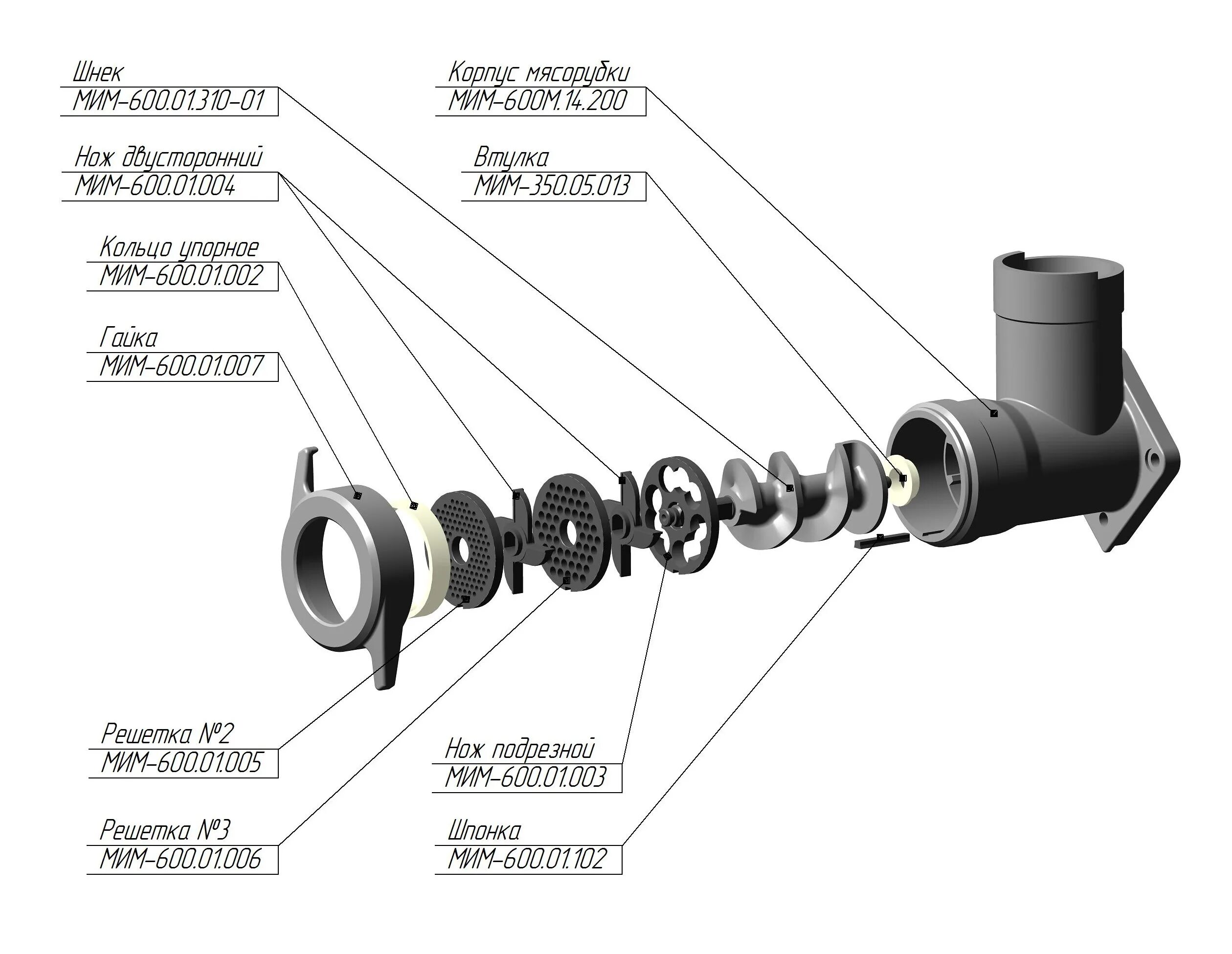 Порядок сборки мясорубки Мясорубка МИМ-600М Торгмаш купить в Москве по цене 70600.00 руб, доставка по Рос