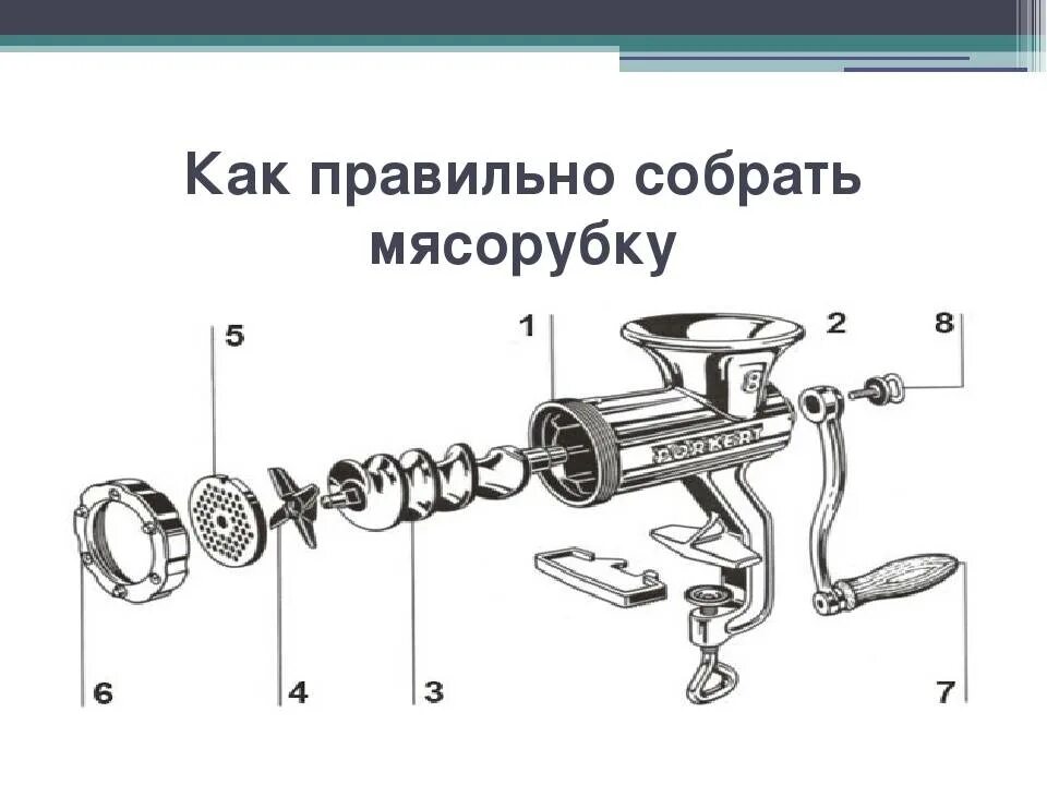 Порядок сборки мясорубки Как правильно собрать механическую и электрическую мясорубку